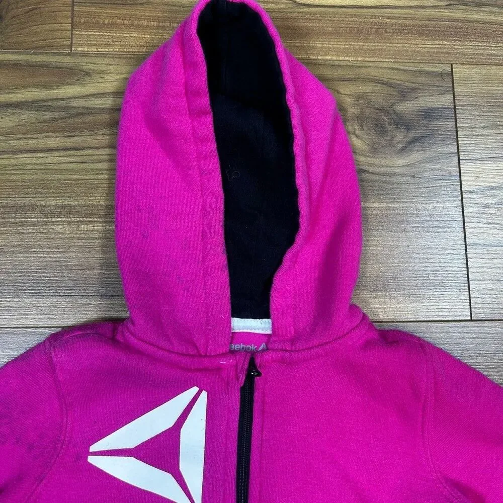 Reebok Baby Girls Hooded Romper One-Piece Fleece Jumpsuit Pink 18 Months